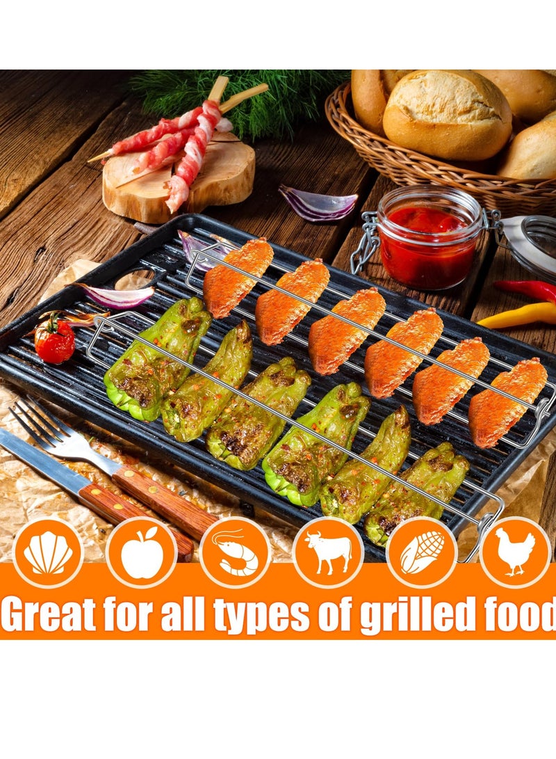 Excefore Chicken Wing BBQ Fork Set, 4Pcs U-Shape Design Grilling Forks for Clamping Wing Rails, Flat BBQ Grilling Tool Set for Outdoor Picnic and Camping  - Image 3
