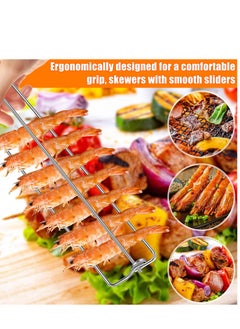 Excefore Chicken Wing BBQ Fork Set, 4Pcs U-Shape Design Grilling Forks for Clamping Wing Rails, Flat BBQ Grilling Tool Set for Outdoor Picnic and Camping  - Image 4
