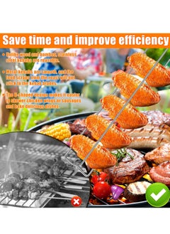 Excefore Chicken Wing BBQ Fork Set, 4Pcs U-Shape Design Grilling Forks for Clamping Wing Rails, Flat BBQ Grilling Tool Set for Outdoor Picnic and Camping  - Image 5
