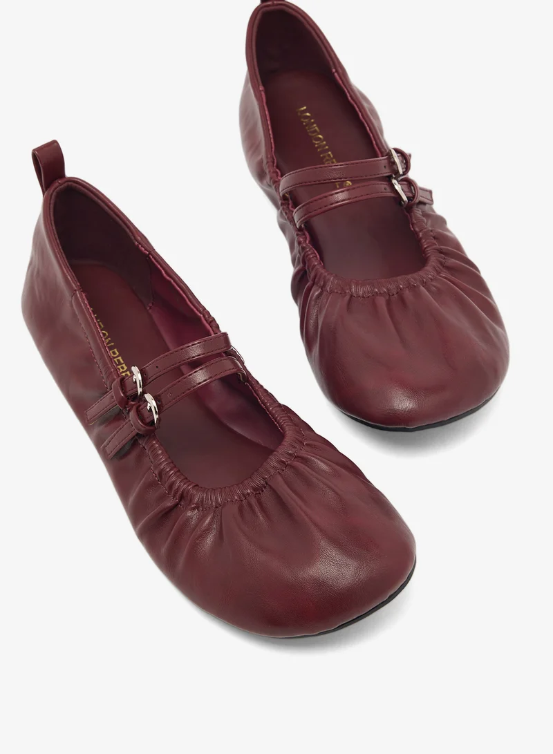 London Rebel BURGUNDY PU Mia Ballet Flats for Women | Best Price UAE