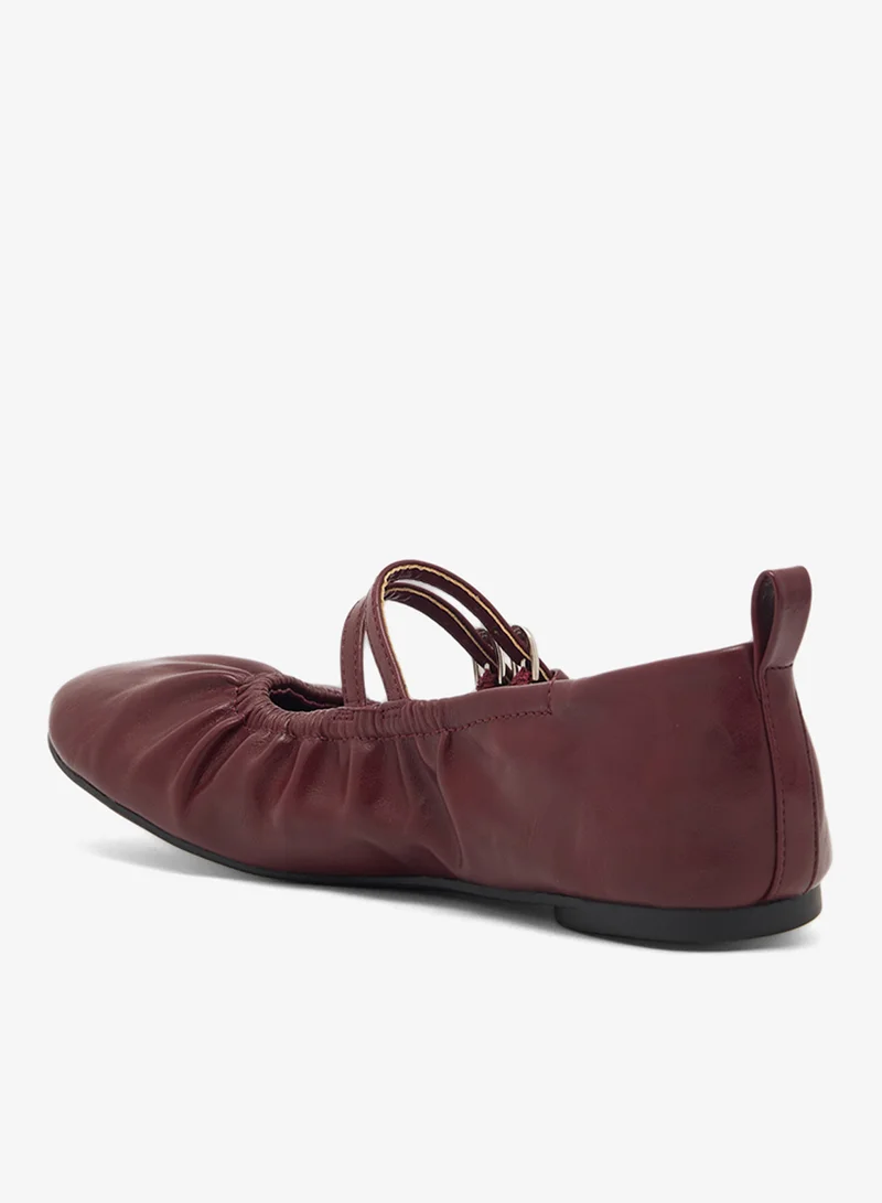 London Rebel BURGUNDY PU Mia Ballet Flats for Women | Best Price UAE