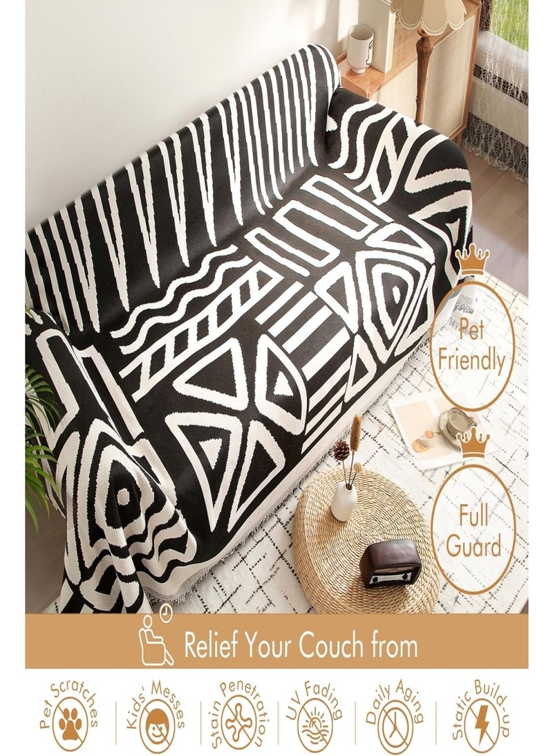 VarioNest 180*180CM Double Sided Chenille Sofa Cover, Stylish Sofa Cover, Chenille Furniture Sofa Cover Towel, Four Seasons Chenille Sofa Cover Available Both Sides - Image 5