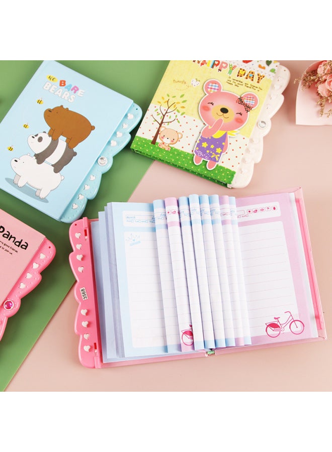 HELPS Cartoon Password Book Children's Girl Heart Cute Diary With Lock Student Creative Stationery Notebook - Image 4