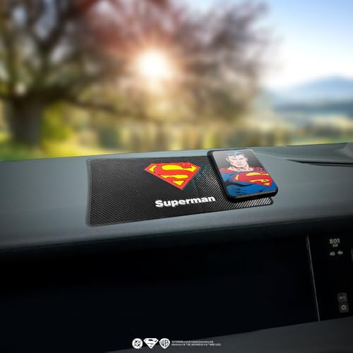 Involve your senses Involve DC Superman Logo Car Non Slip Mat | Car Dashboard Mat | Anti-Slip Rubber Pad | Universal Magic Dashboard Mat | Accessories Sticky Mat for Phone Sunglasses Keys Electronic Devices - Image 2