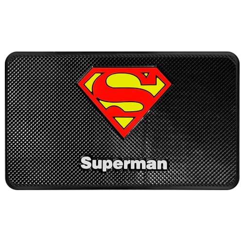 Involve your senses Involve DC Superman Logo Car Non Slip Mat | Car Dashboard Mat | Anti-Slip Rubber Pad | Universal Magic Dashboard Mat | Accessories Sticky Mat for Phone Sunglasses Keys Electronic Devices - Image 1