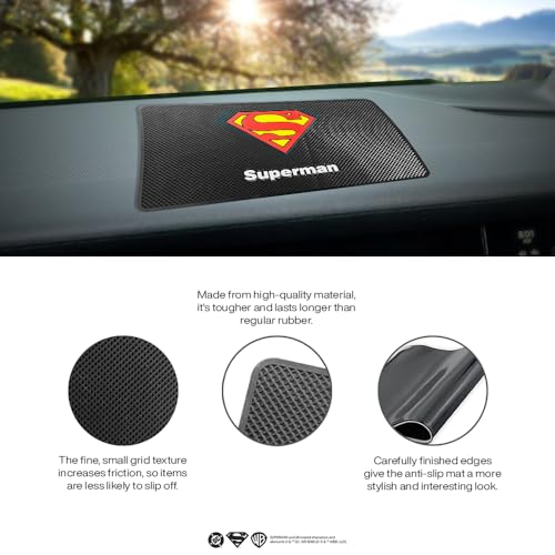 Involve your senses Involve DC Superman Logo Car Non Slip Mat | Car Dashboard Mat | Anti-Slip Rubber Pad | Universal Magic Dashboard Mat | Accessories Sticky Mat for Phone Sunglasses Keys Electronic Devices - Image 3