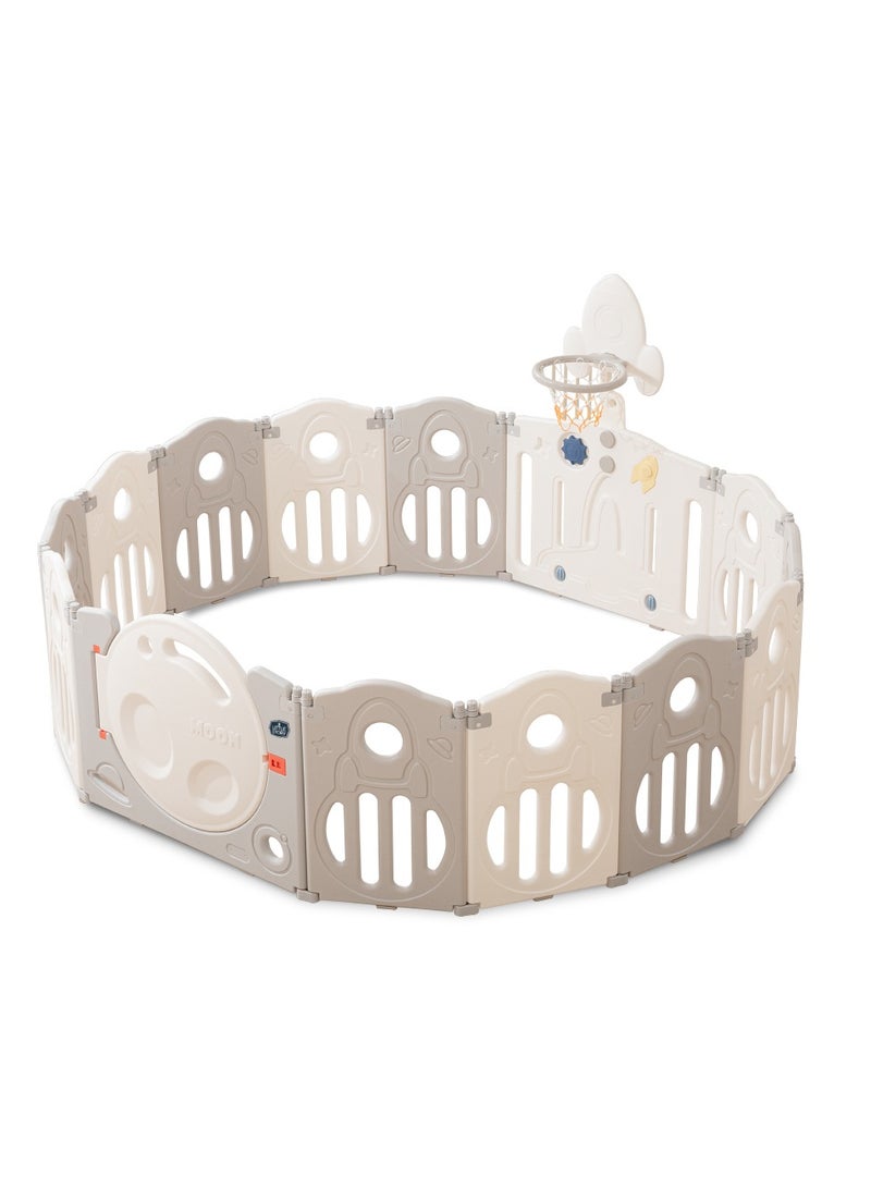 Little Story Playpen With Basketball Hoop - Space Grey  - Image 1