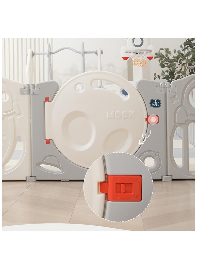 Little Story Playpen With Basketball Hoop - Space Grey  - Image 4
