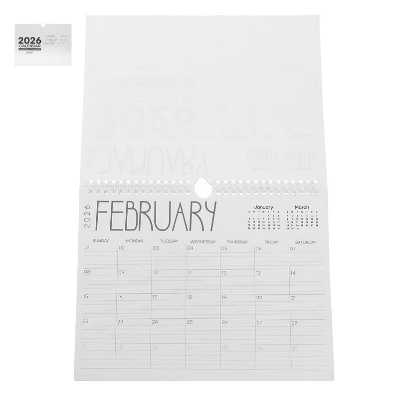 2026 Wall Calendar 12 Month Hanging Planner With Twin Wire Binding International Holidays - Image 2