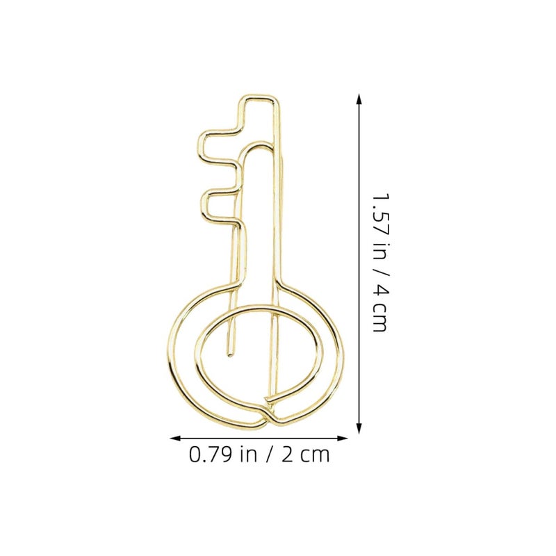 Key Shaped Decorative Paper Clips 30pcs Assorted Gold Rose Gold Silver Office Desk Accessories - Image 3