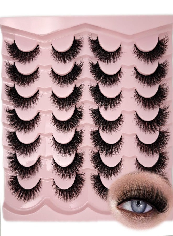 TIKILEY Cat Eye Lashes Strip 3D Natural Lashes Wispy Faux Mink C Curl Fake Lashes Cateye Fluffy 16mm False Eyelashes Natural Look (19) - Image 1