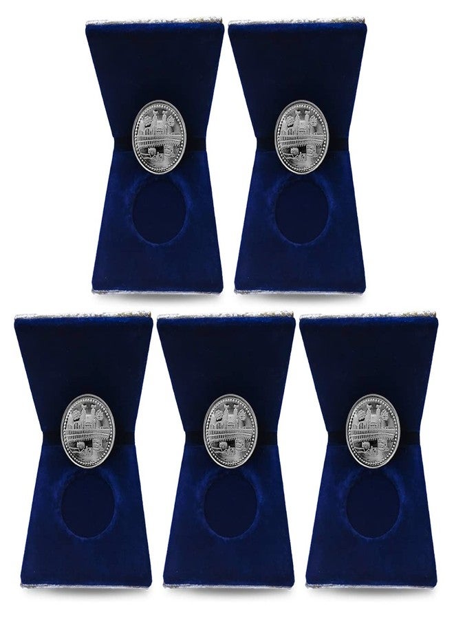 Nine10 German Silver/Silver Plated Coins of Kaba Macca Madina Allah 10 Grams with vlvet Gift case for Ramadaan Eid Gift for Friends and Relatives.(Pack of 5)
