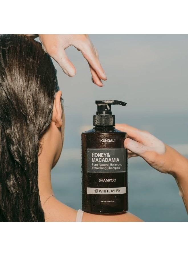 KUNDAL HONEY & MACADAMIA NATURE SHAMPOO 500ML - WHITE MUSK - Image 2