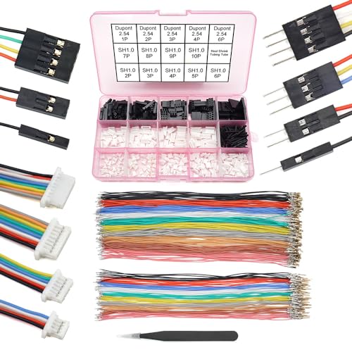 elechawk SH1.0 to DP 2.54 Pre-Crimped Cables and Connectors Kit Compatible with JST SH 1.0mm for I2C Qwiic Stemma QT Wire Flight Controller F405 H7 F7 - Image 1