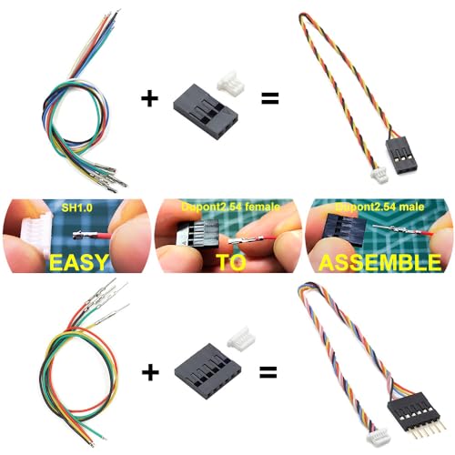 elechawk SH1.0 to DP 2.54 Pre-Crimped Cables and Connectors Kit Compatible with JST SH 1.0mm for I2C Qwiic Stemma QT Wire Flight Controller F405 H7 F7 - Image 3