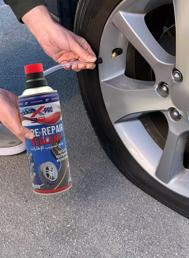 Xpro X-PRO 99 X99-670 Tire Repair Sealant 450ML Emergency Flat Tire Inflator and Puncture Sealer Spray for Cars SUVs Motorcycles Bicycles Trucks Instant Tire Leak Repair Aerosol No Tool Required Roadside Emergency Tire Care Solution - Image 4