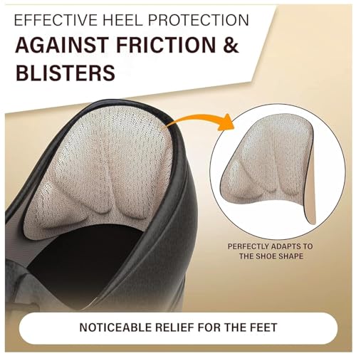 NOTYEX Back of Heel Inserts Cushion Pads Heel Grips Liner Shoe Insoles for Loose Sneaker, Shoes & Boots Heel Protector Filler Insert Pads, Too Big Boots, Improve Shoe Fit and Comfort For Men Women (Black, Pair Of 1) - Image 5