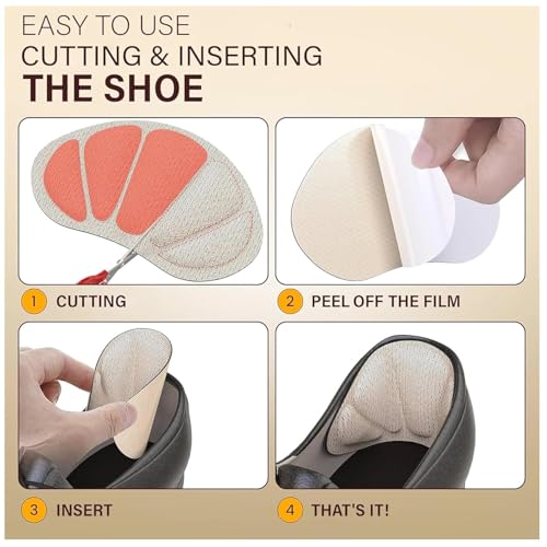 NOTYEX Back of Heel Inserts Cushion Pads Heel Grips Liner Shoe Insoles for Loose Sneaker, Shoes & Boots Heel Protector Filler Insert Pads, Too Big Boots, Improve Shoe Fit and Comfort For Men Women (Black, Pair Of 1) - Image 3