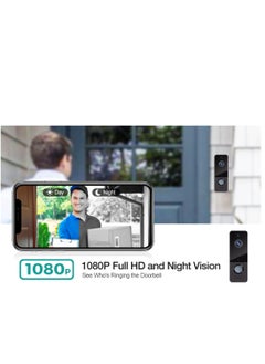 Wireless Doorbell with Camera, 1080P WiFi Wireless Videophone with Chime, Pedestrian Detection, Two-Way Intercom, Cloud Storage, IP65 Waterproof - pzsku/Z4F960F606AE63A9243F0Z/45/_/1696686336/33c23bd7-f585-4cdd-992f-c10c0b2c08d0