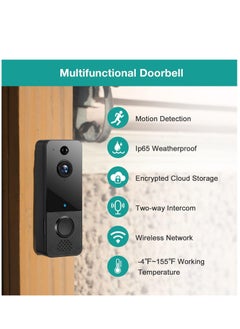 Wireless Doorbell with Camera, 1080P WiFi Wireless Videophone with Chime, Pedestrian Detection, Two-Way Intercom, Cloud Storage, IP65 Waterproof - pzsku/Z4F960F606AE63A9243F0Z/45/_/1696686338/056d4490-c144-4d75-a355-e707bfa50a98