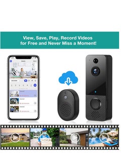 Wireless Doorbell with Camera, 1080P WiFi Wireless Videophone with Chime, Pedestrian Detection, Two-Way Intercom, Cloud Storage, IP65 Waterproof - pzsku/Z4F960F606AE63A9243F0Z/45/_/1696686338/18f40acc-675e-4230-83cb-a35ddee6bccd