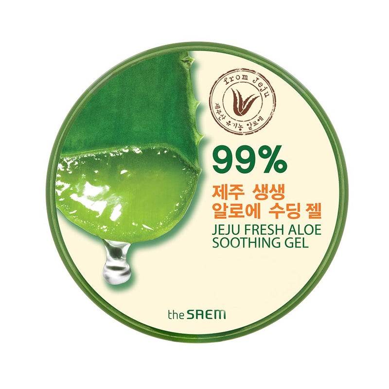the SAEM [the SAEM] Jeju Fresh Aloe Soothing Gel 10.1 fl.oz. (300ml) - 99% Aloe Vera, Hydrates & Heals Dry, Itchy & Damaged Skin & Hair/Acne, Sunburn, Rash & Dandruff Relief - Image 2