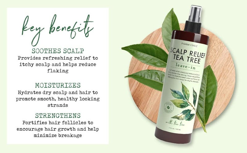 Pharm to Table Leave In Conditioner Spray - Tea Tree Scalp Treatment - Anti-Dandruff Treatment, Dry & Itchy Scalp Treatment, Hydrating & Medicated Formula for Psoriasis, and Scalp Care - Detangles & Nourishes Hair. - Image 4