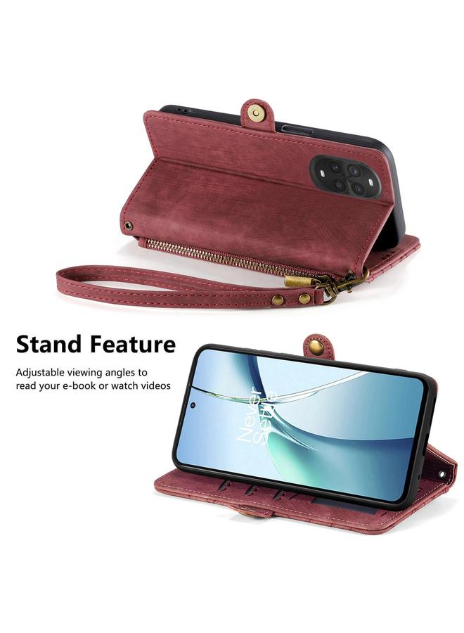 اس-توب جراب لهاتف Huawei nova 13 Pro، جراب هاتف جلدي بسحاب هندسي ومشبك جانبي - Image 4