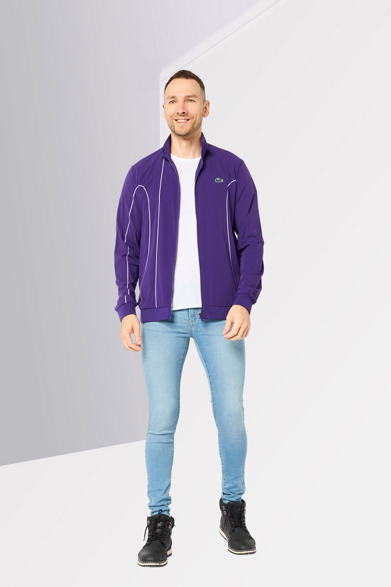 LACOSTE Novak Djokovic x Lacoste Men Regular Fit Long Sleeve Outdoor Jacket, Purple - Image 2