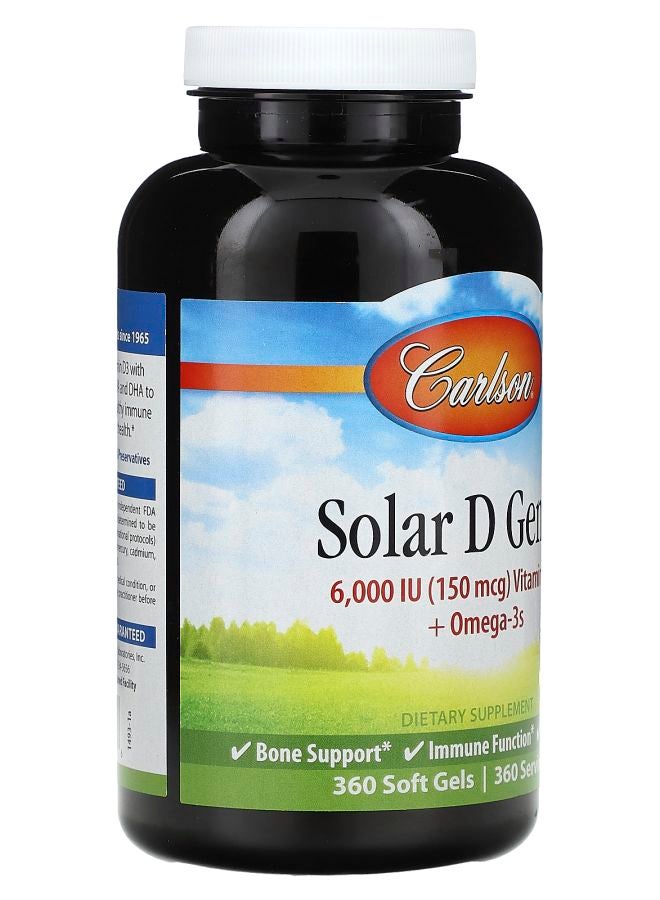 Carlson جواهر سولار دي® فيتامين د3 + أوميغا-3 طبيعي بنكهة الليمون 360 كبسولة لينة - Image 2