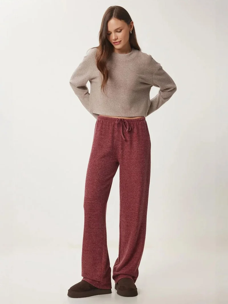 Happiness İstanbul ISTANBUL Wide Leg Jogger Pants with Drawstring Closure