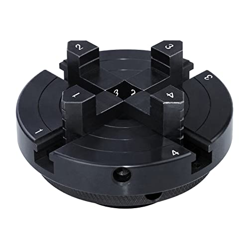 DEEFIINE 4 Inch Wood Lathe Chuck Set 1" x 8 tpi & 3/4"x16TPI Adapter, Self Centering 4 Jaw Wood Turning Chuck - Image 1
