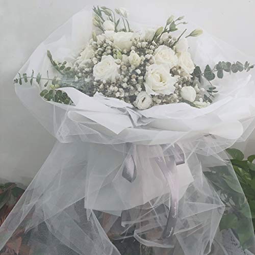 Anteer Crystal Organza Tulle Sheer Fabric Backdrop Curtains for Wedding Baby Shower Birthday Party Event Decor, 19” by 30 Yard (White) - Image 4