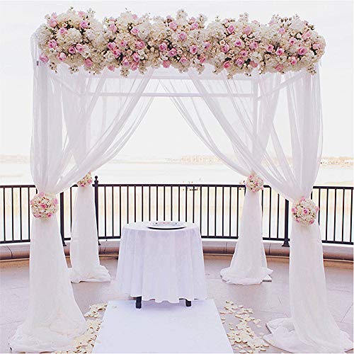 Anteer Crystal Organza Tulle Sheer Fabric Backdrop Curtains for Wedding Baby Shower Birthday Party Event Decor, 19” by 30 Yard (White) - Image 3