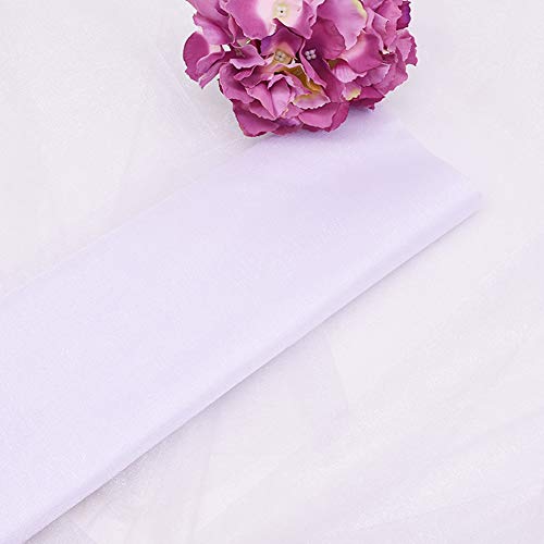 Anteer Crystal Organza Tulle Sheer Fabric Backdrop Curtains for Wedding Baby Shower Birthday Party Event Decor, 19” by 30 Yard (White) - Image 2