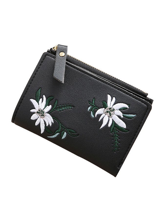 NIBEMINENT Zipper Closure Printed Wallet Black 