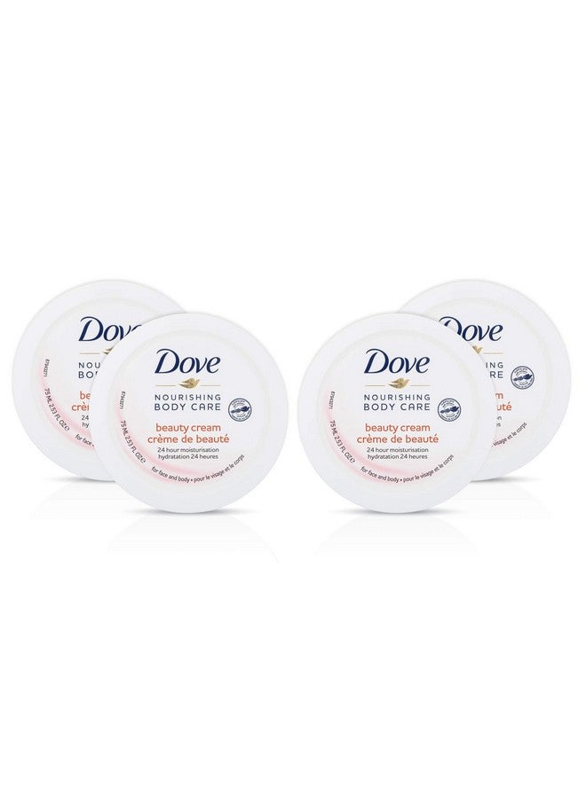 Dove Nourishing Body Care, Face, Hand, and Body Beauty Cream for Normal to Dry Skin Lotion for Women with 24-Hour Moisturization, 4-Pack, 2.53 Oz Each Jar