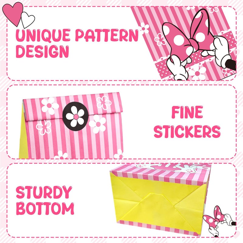 Fprl 24 Pcs Mouse Party Favor Bag Paper Goodie Bags Paper Gift Bag Birthday Party Supplies Candy Bag with Stickers for Adults Birthday Decorations - Image 3