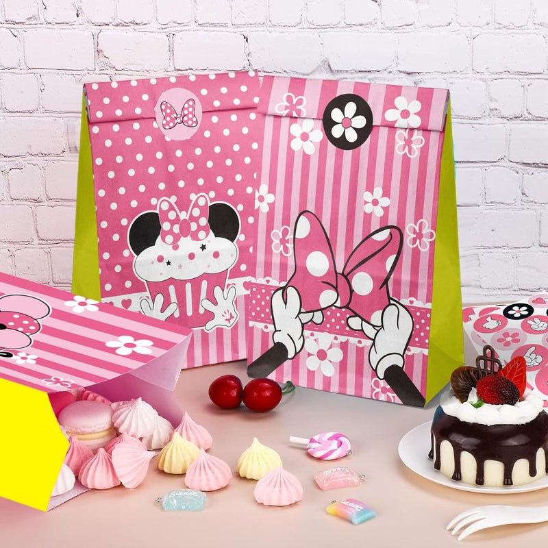 Fprl 24 Pcs Mouse Party Favor Bag Paper Goodie Bags Paper Gift Bag Birthday Party Supplies Candy Bag with Stickers for Adults Birthday Decorations - Image 5