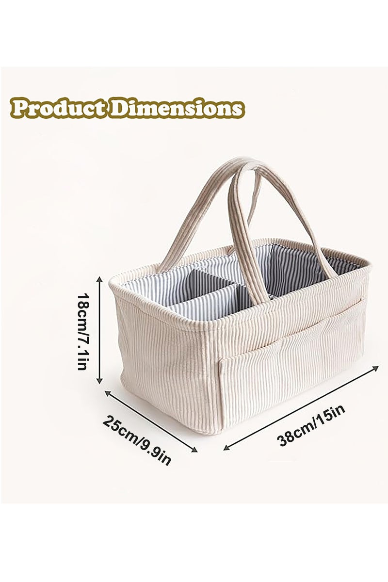 Baby Nappy Caddy Diaper Caddy Organizer, Baby Storage Basket for Diapers and Wipes, with Removable Inserts Nursery Storage Basket, Baby Shower Gift Basket, 38 x25 x18 CM - Image 2