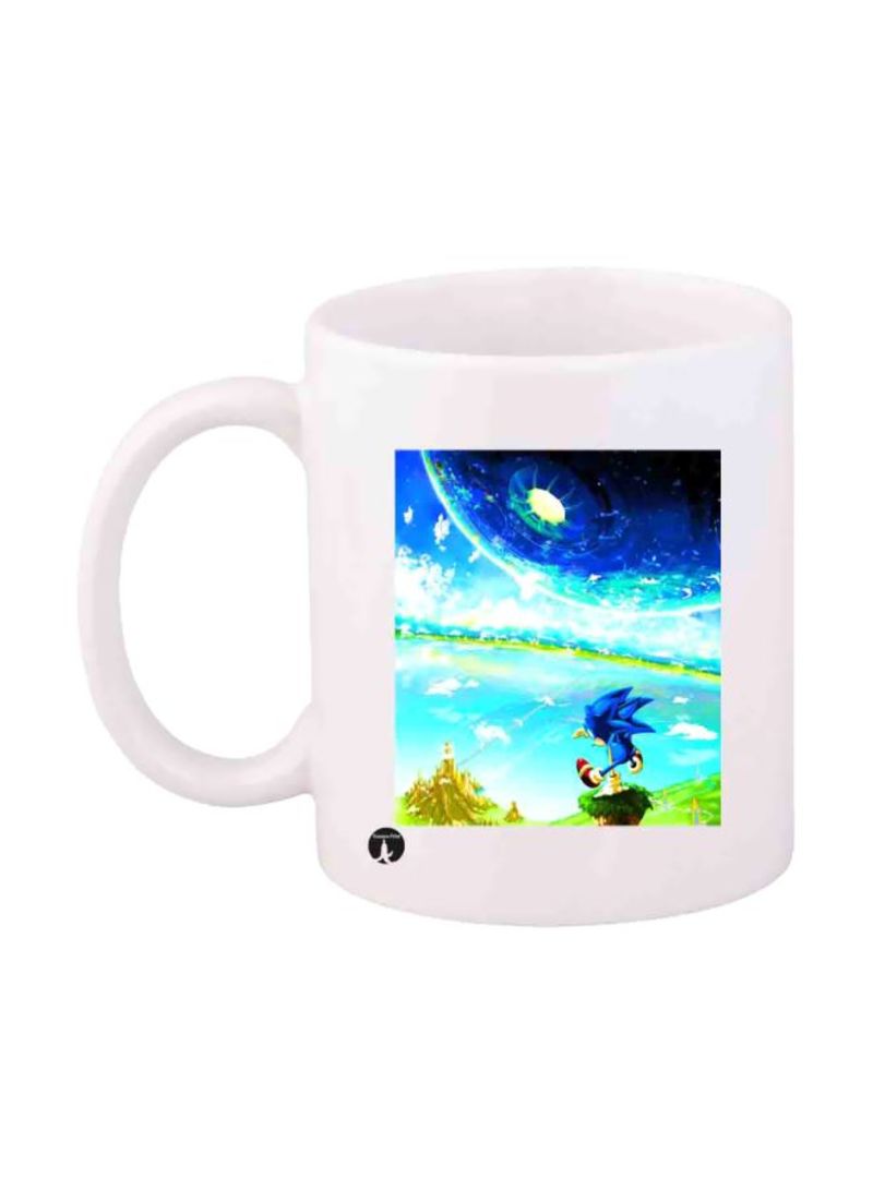 RKN Printed Sonic Mug White/Blue/Green Standard Size