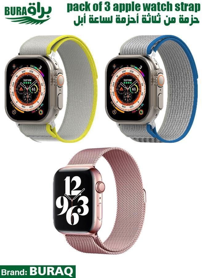 BURAQ Apple Watch Band Strap For Apple Watch Ultra 2/Ultra 49mm, Series 10 46mm, 9/8/7 45mm, SE2/SE/6/5/4 44mm, 3/2/1 42mm 