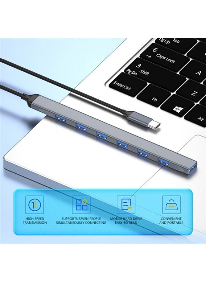 BURAQ - ADS-303C 7 Port USB 3.0 HUB Docking Station For Laptop / Tablet / PC, Type-C Port - Image 1