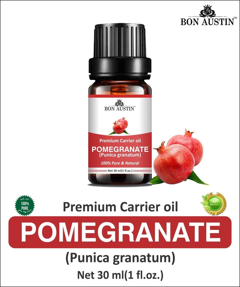 Bon Austin Natural Pomegranate Oil for Skin, Hair and Anti-Aging Care (Pack of 1, 30 ml)|Pure and Cold Pressed Oil Rich in Antioxidants Helps Brighten Skin, Reduce Wrinkles and Strengthen Hair| - Image 2