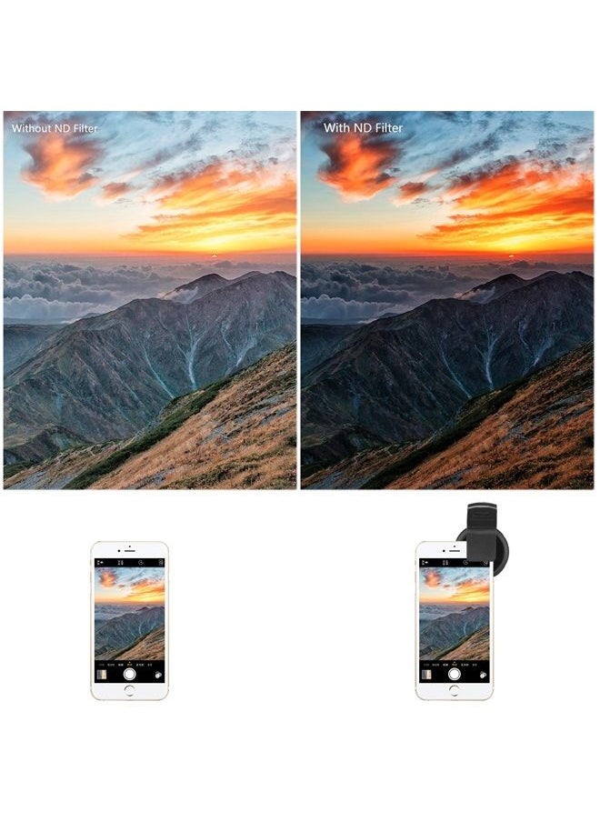 Neewer - NEEWER 37mm Clip On ND2-ND400 Phone Lens ND Filter Kit: Adjustable Neutral Density Filter with Phone Clip Compatible with iPhone 14/14Pro/14Pro Max Samsung Android Smartphones iPad and More - Image 1