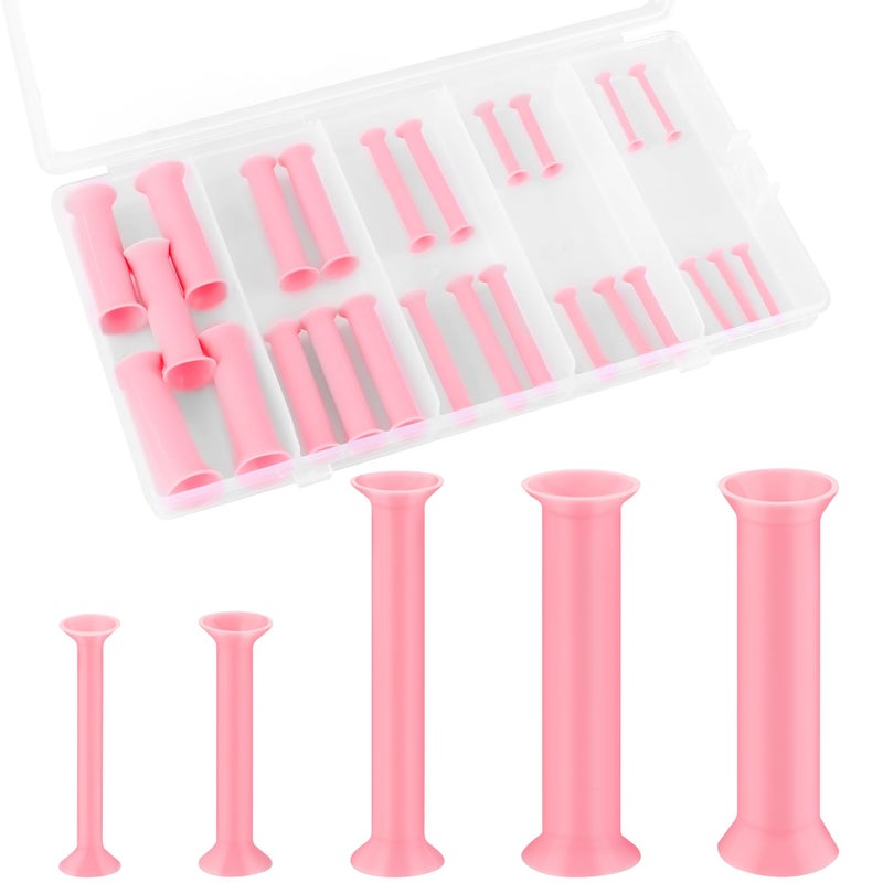 Luxiv 25 Pcs Resin Hole Makers with 5 Sizes (2/3/4/6/8mm), Luxiv Double-Side Suction Hole Pre-Drilling Tool for Resin No Drill Hole Mold for Making Jewelry, Keychain, Bookmakers, Earring, Ornaments (Pink) - Image 1