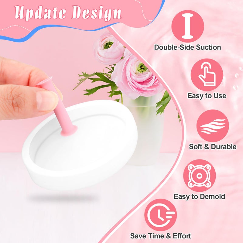 Luxiv 25 Pcs Resin Hole Makers with 5 Sizes (2/3/4/6/8mm), Luxiv Double-Side Suction Hole Pre-Drilling Tool for Resin No Drill Hole Mold for Making Jewelry, Keychain, Bookmakers, Earring, Ornaments (Pink) - Image 4