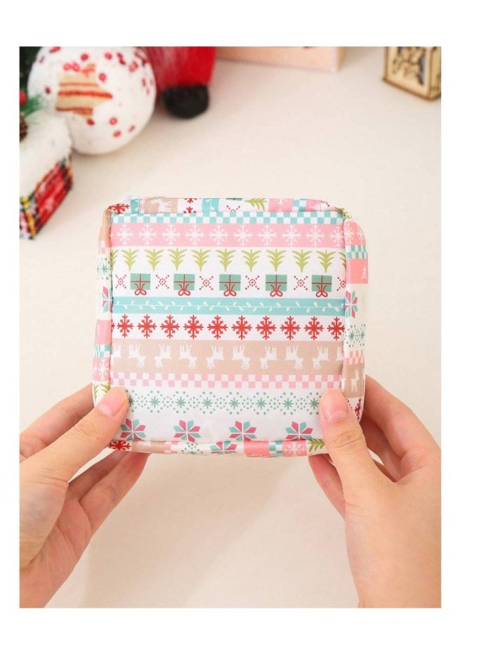1PC Portable Sanitary Pad Bag Zippered Oxford Cloth Pouch for Pads, Toiletries, Makeup, or Coins. Stylish, Multi-Functional Travel Organizer for Girls and Women. Great for School, Office, or Holiday Gifts. - Image 5