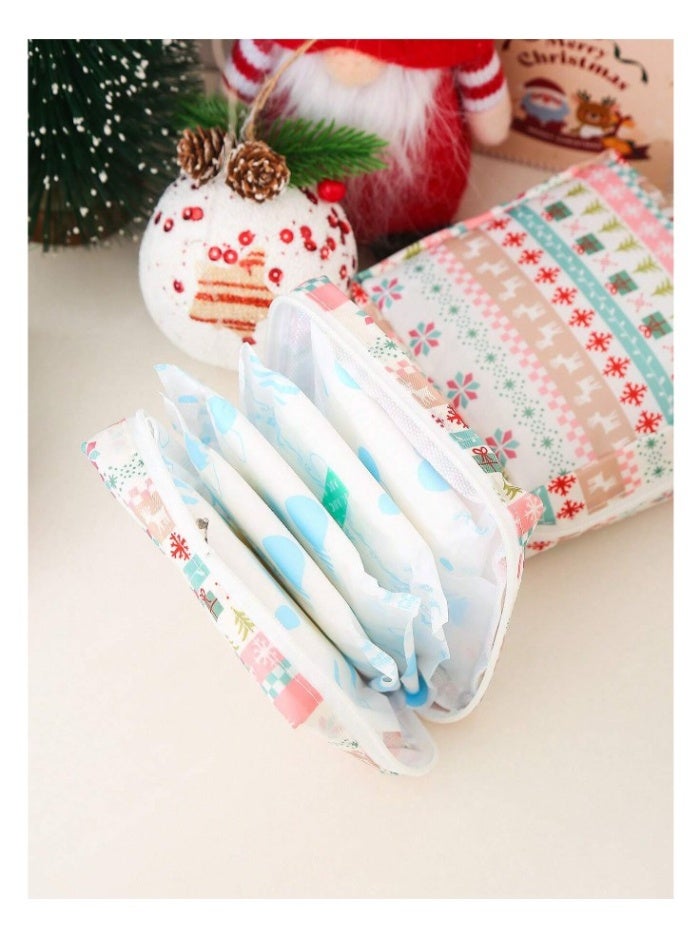 1PC Portable Sanitary Pad Bag Zippered Oxford Cloth Pouch for Pads, Toiletries, Makeup, or Coins. Stylish, Multi-Functional Travel Organizer for Girls and Women. Great for School, Office, or Holiday Gifts. - Image 2