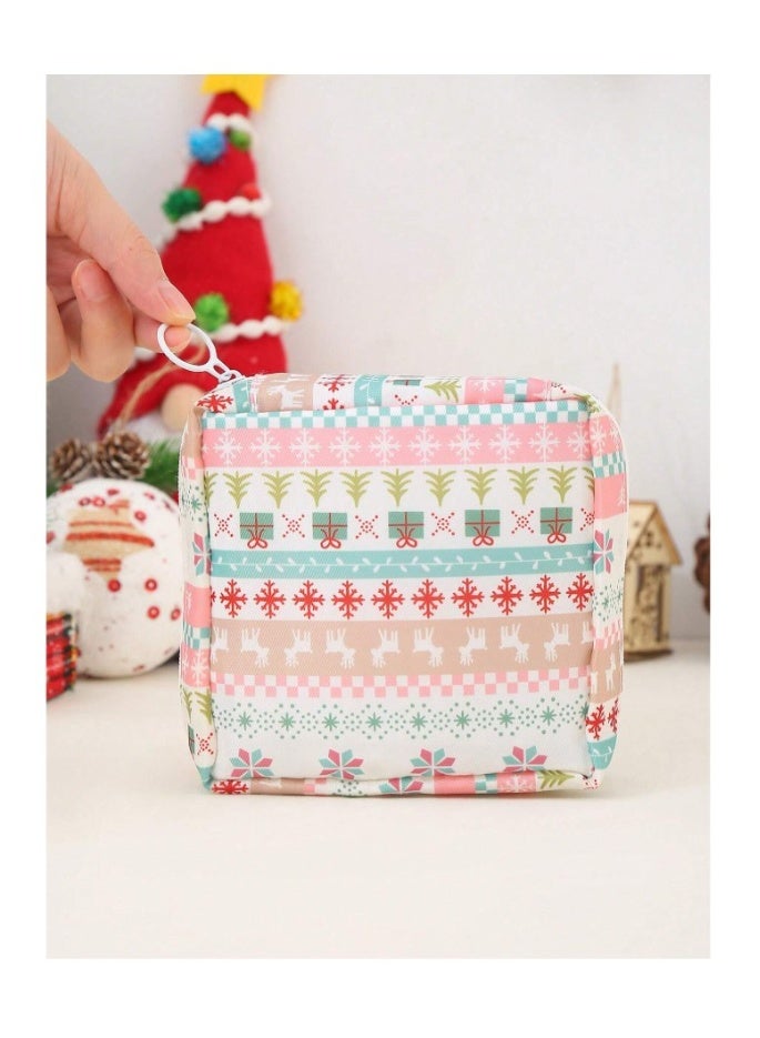1PC Portable Sanitary Pad Bag Zippered Oxford Cloth Pouch for Pads, Toiletries, Makeup, or Coins. Stylish, Multi-Functional Travel Organizer for Girls and Women. Great for School, Office, or Holiday Gifts. - Image 4